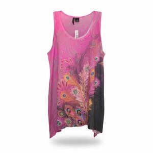 Women’s Size Small New Directions Peacock Sleeveless Multicolor Top New with Tag